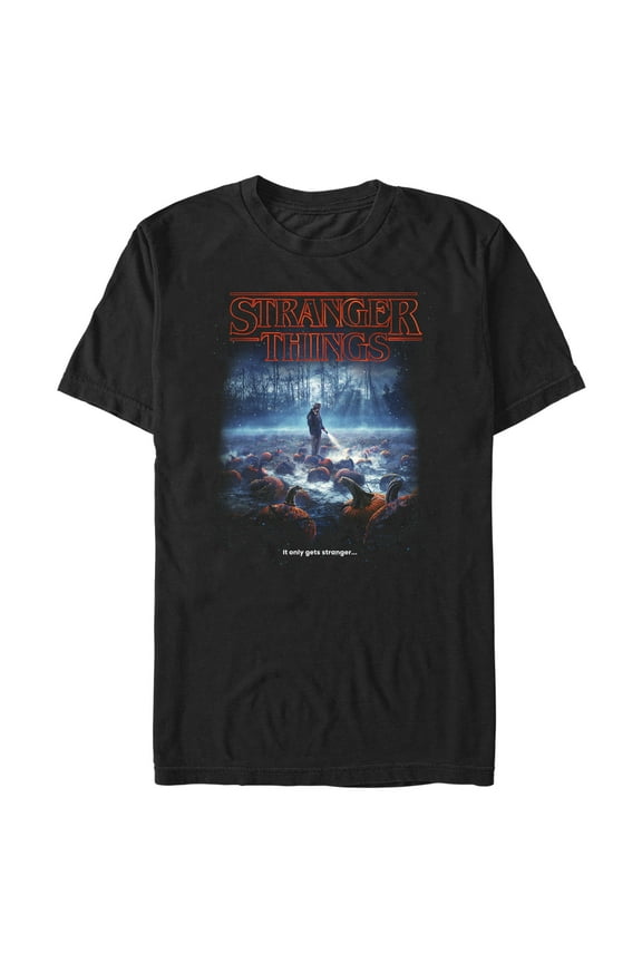 Netflix Men's Stranger Things Pumpkin Patch It Only Gets Stranger Graphic T-Shirt