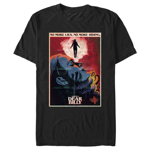 Netflix Men's Stranger Things Retro Dear Billy Poster Graphic T-Shirt