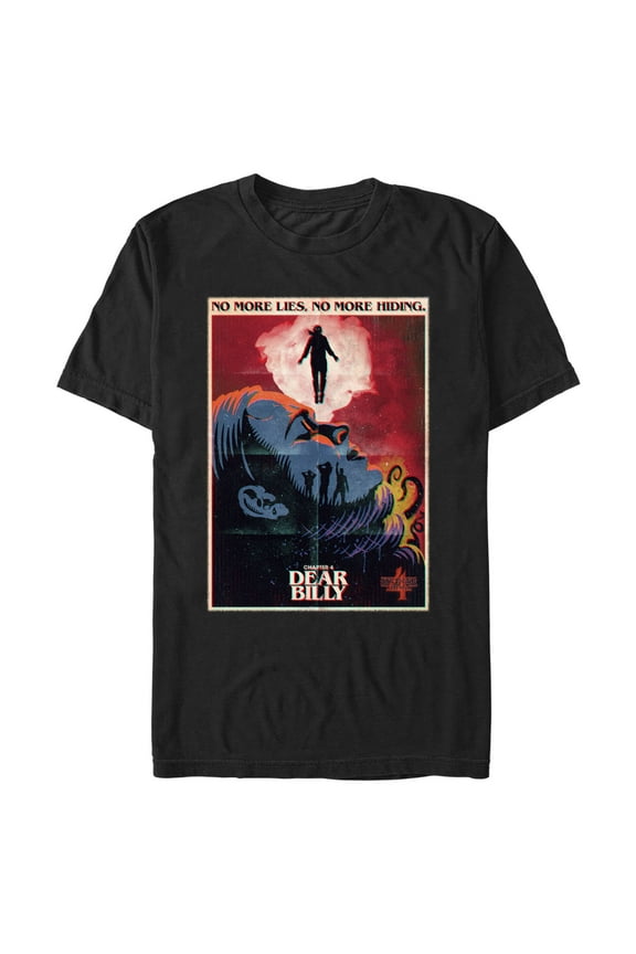 Netflix Men's Stranger Things Retro Dear Billy Poster Graphic T-Shirt