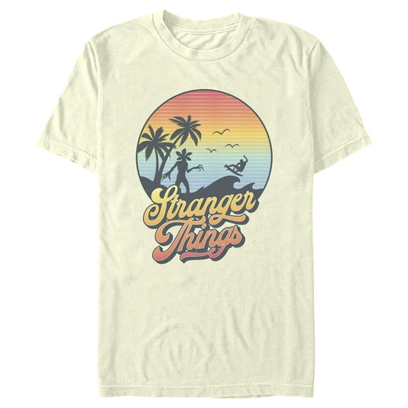 Netflix Men's Stranger Things Retro Demogorgon at the Beach Graphic T-Shirt