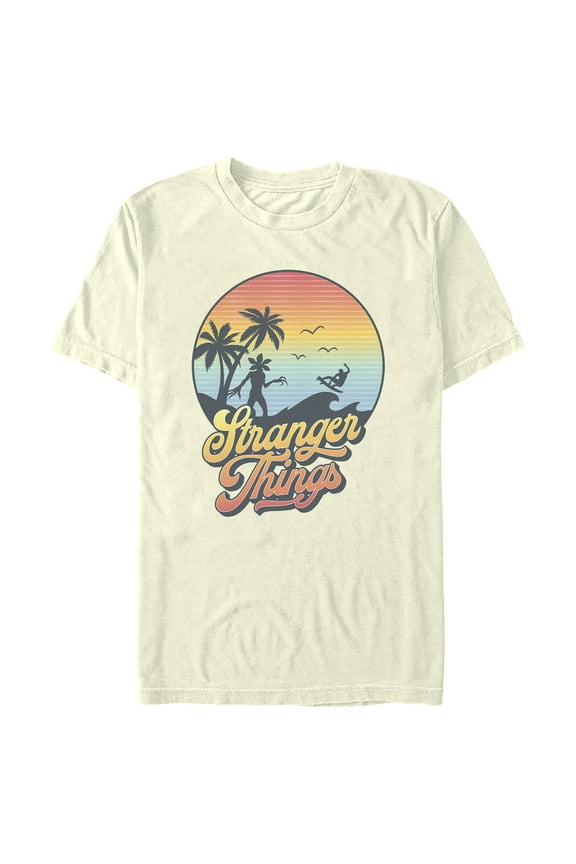 Netflix Men's Stranger Things Retro Demogorgon at the Beach Graphic T-Shirt