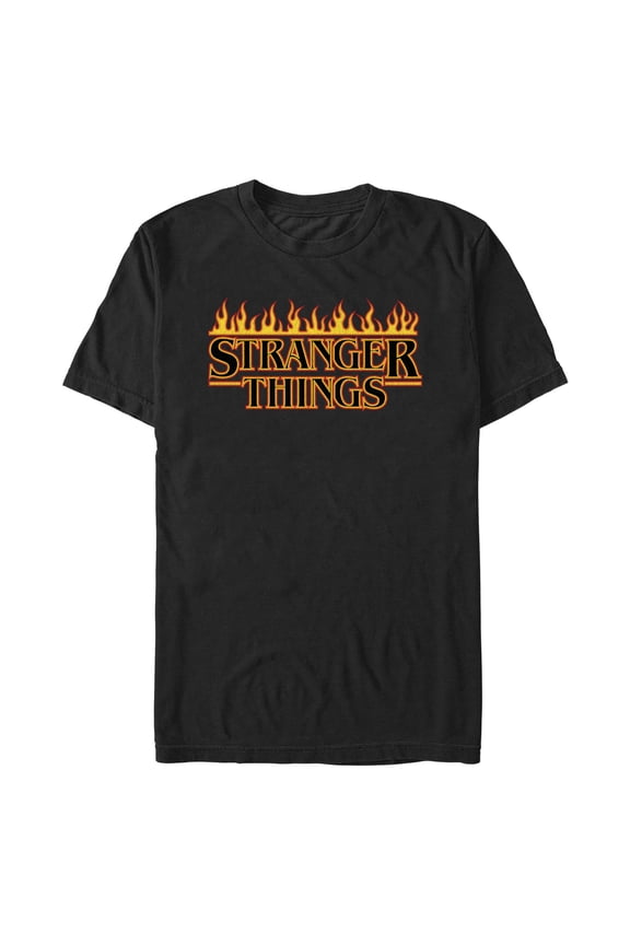 Netflix Men's Stranger Things Retro Flame Logo Graphic T-Shirt