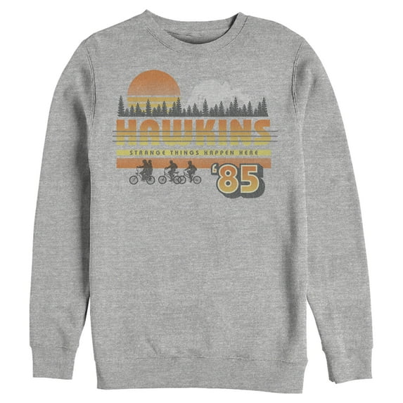 Netflix Men's Stranger Things Retro Hawkins Bikers Sweatshirt Athletic Heather Small