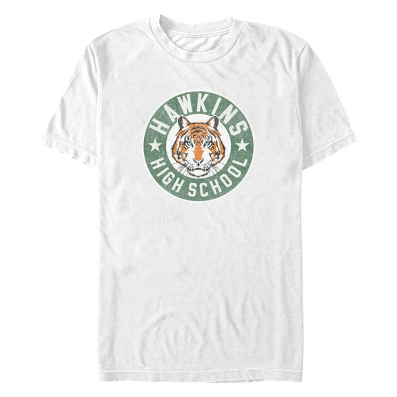 Netflix Men's Stranger Things Retro Hawkins High School Tiger Mascot Graphic T-Shirt