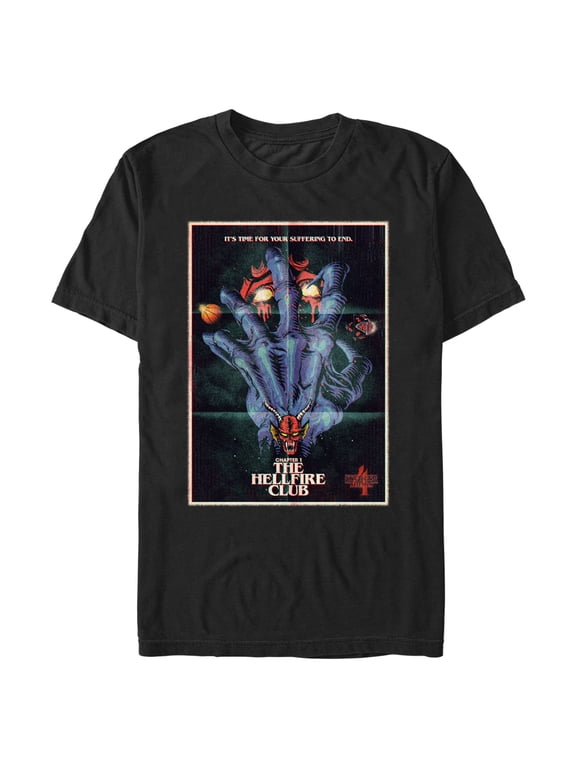 Netflix Men's Stranger Things Retro Hellfire Club Poster Graphic T-Shirt