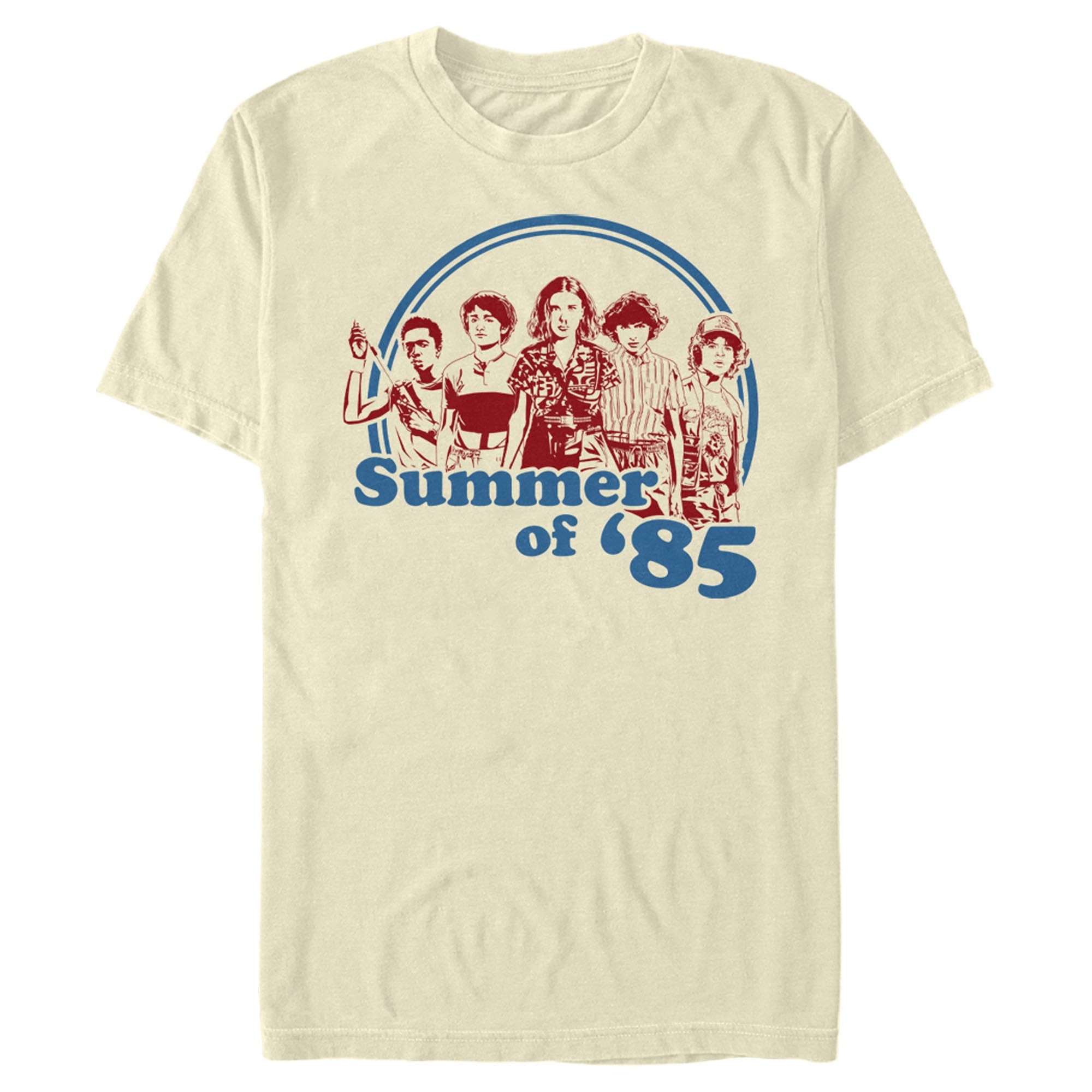 Tee gráfico masculino retro Stranger Things verão de 85, bege,