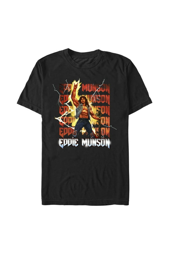 Netflix Men's Stranger Things Rockstar Eddie Munson Graphic T-Shirt