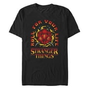 Mens Stranger Things Hellfire Club Flame Dice Graphic T-Shirt