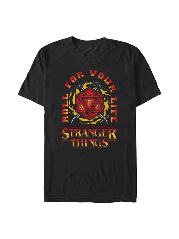 Men's Stranger Things Hellfire Club Flame Dice Graphic T-Shirt