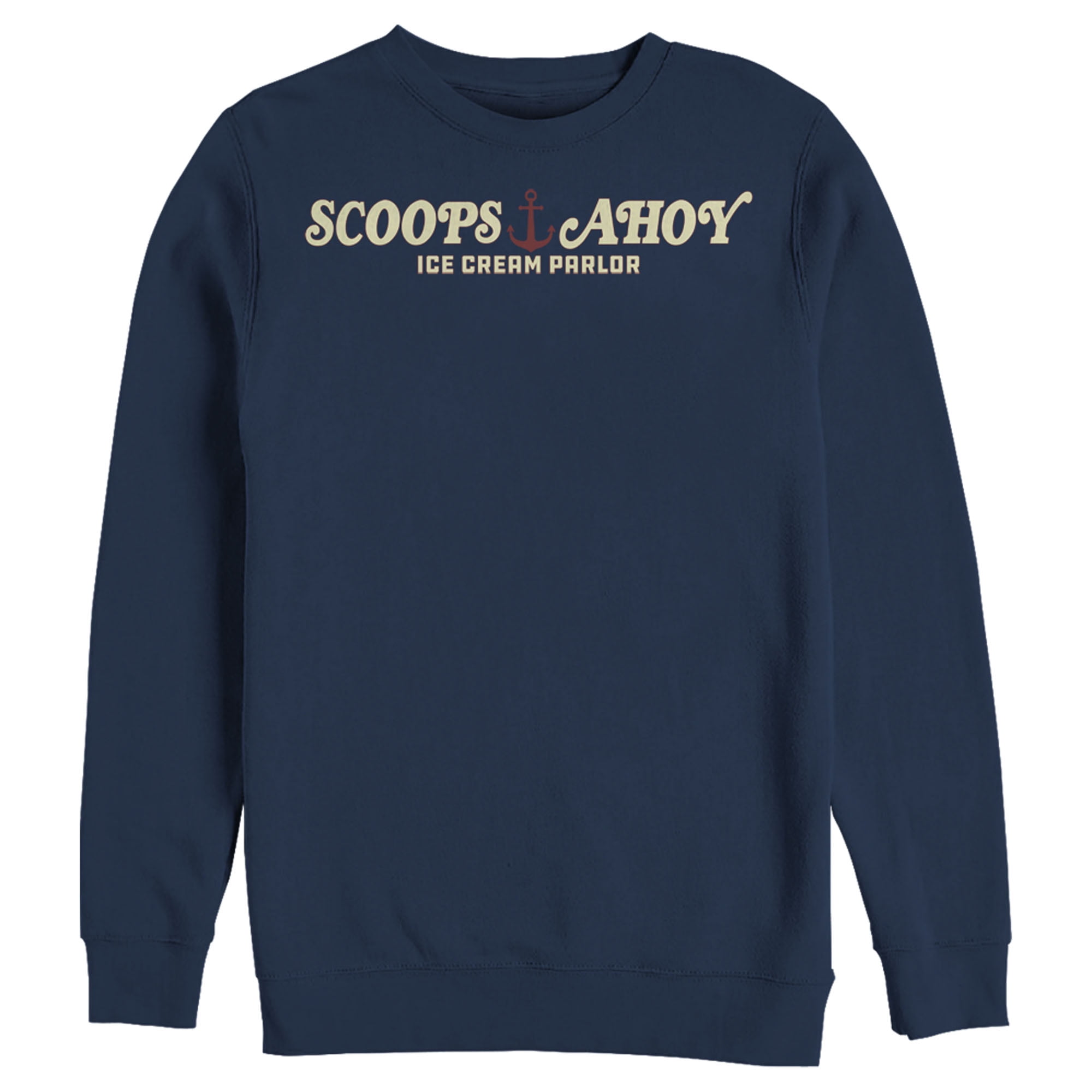 Men's Stranger Things Scoops Ahoy Nautical Logo Sweatshirt Navy