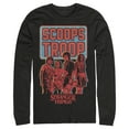 thumbnail image 1 of Netflix Men's Stranger Things Scoops Troop Character Pose Long Sleeve Shirt Black Small, 1 of 3