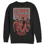 Netflix Men's Stranger Things Scoops Troop Character Pose Sweatshirt Black X Large