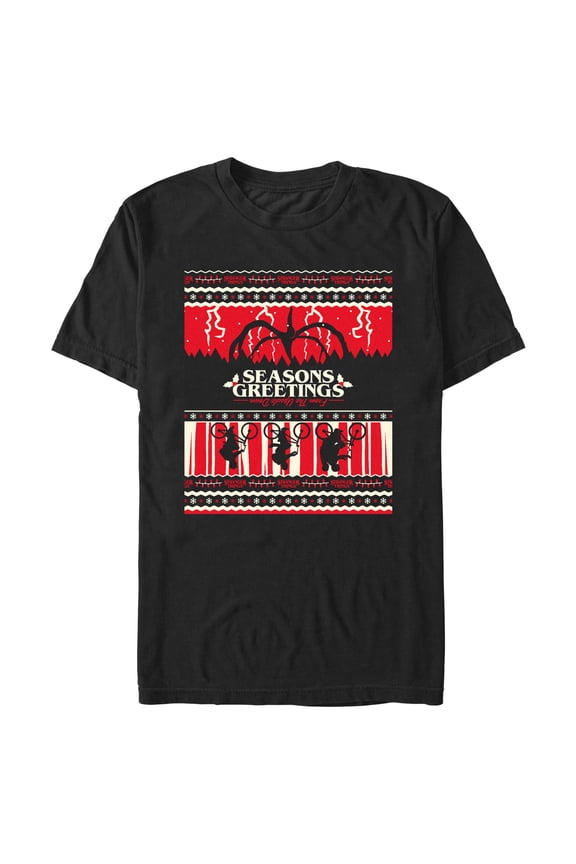 Netflix Men's Stranger Things Seasons Greetings Graphic T-Shirt