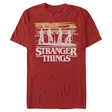Netflix Men's Stranger Things Starry Bike Ride Graphic T-Shirt