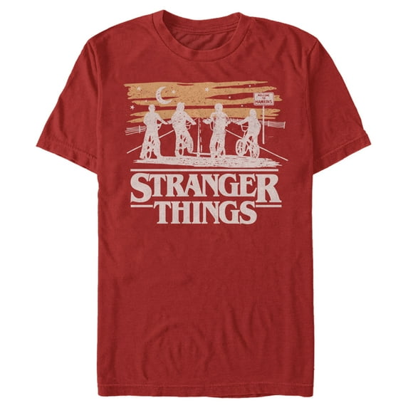 Netflix Men's Stranger Things Starry Bike Ride Graphic T-Shirt