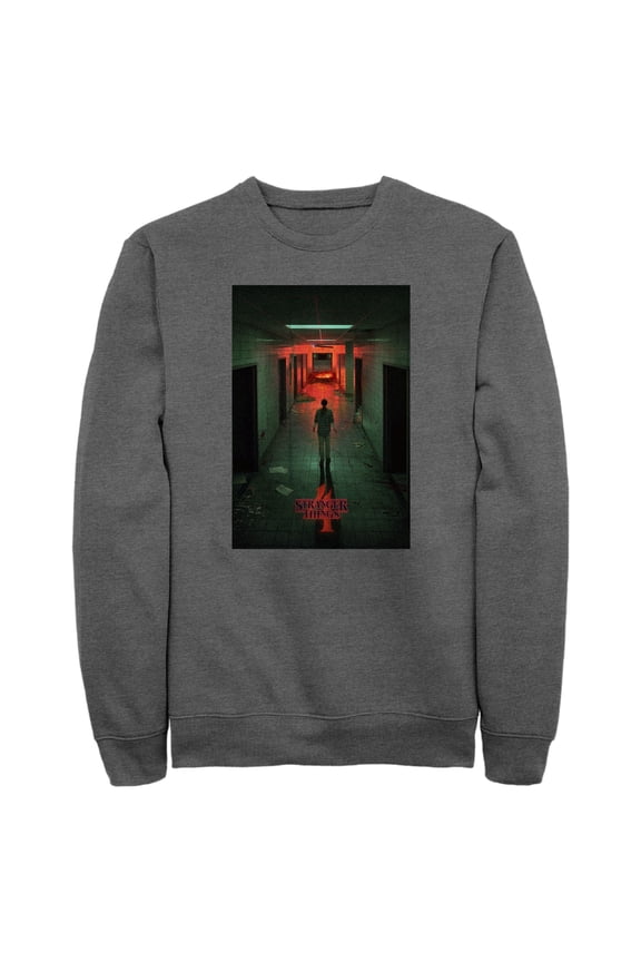 Netflix Men's Stranger Things The Lab Rift Eleven Poster Sweatshirt Charcoal Heather Medium
