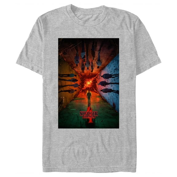 Netflix Men's Stranger Things The Rift Has Many DiNetflix Men'sions Poster Graphic T-Shirt