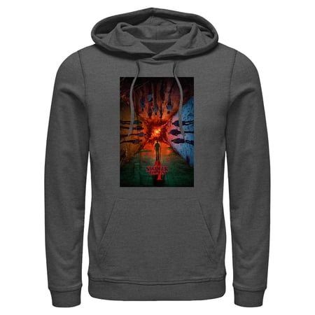 Netflix Men's Stranger Things The Rift Has Many DiNetflix Men'sions Poster Pull Over Hoodie Charcoal Heather Small