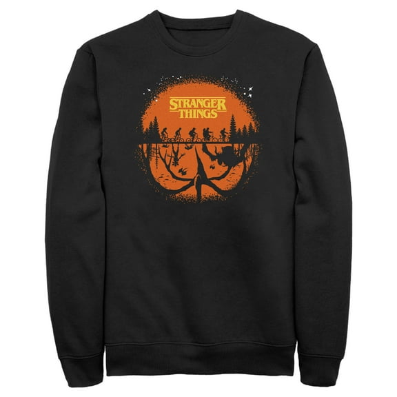 Netflix Men's Stranger Things Two Planes Collide Sweatshirt Black X Large