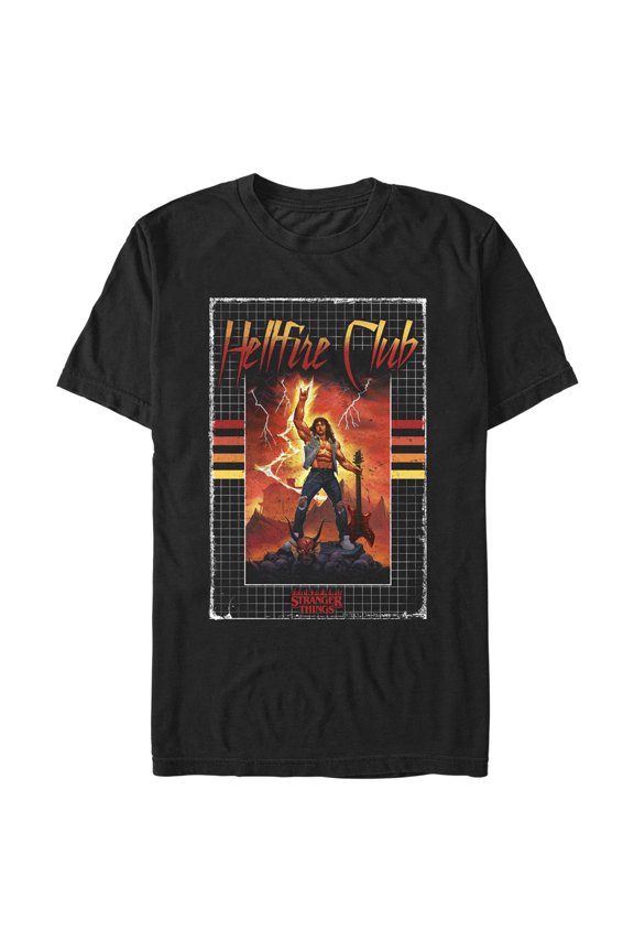 Netflix Men's Stranger Things VHS Rockstar Eddie Munson Graphic T-Shirt