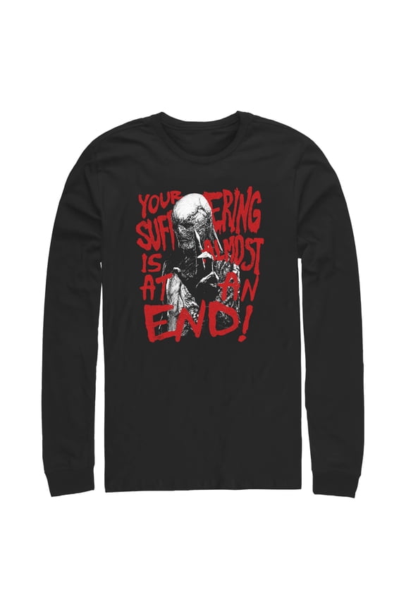 Netflix Men's Stranger Things Vecna Suffering Almost At An End Long Sleeve Shirt Black Small