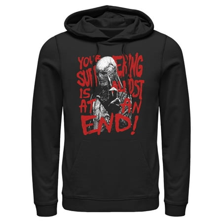 Netflix Men's Stranger Things Vecna Suffering Almost At An End Pull Over Hoodie Black Small