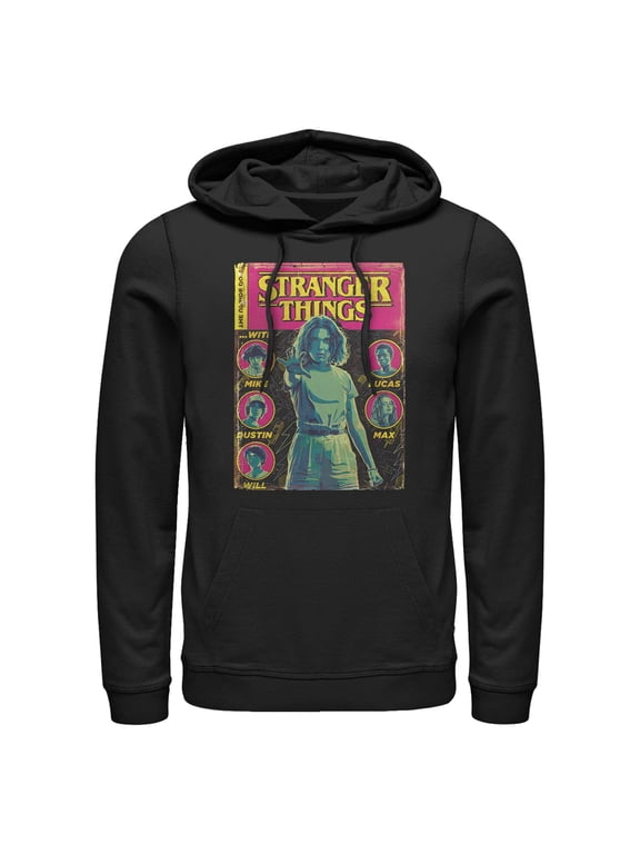 Netflix Men's Stranger Things Vintage Comic Book Cover Pull Over Hoodie