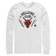 thumbnail image 1 of Netflix Men's Stranger Things Welcome to the Hellfire Club Long Sleeve Shirt White Medium, 1 of 4