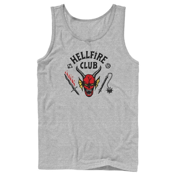 Netflix Men's Stranger Things Welcome to the Hellfire Club Tank Top Athletic Heather X Large