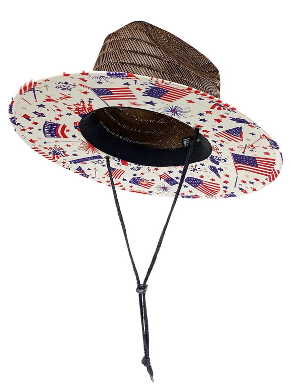 Kids Straw Sun Hat, Wide Brim Beach Hat with Chin Strap for Outdoor Protection, Unisex