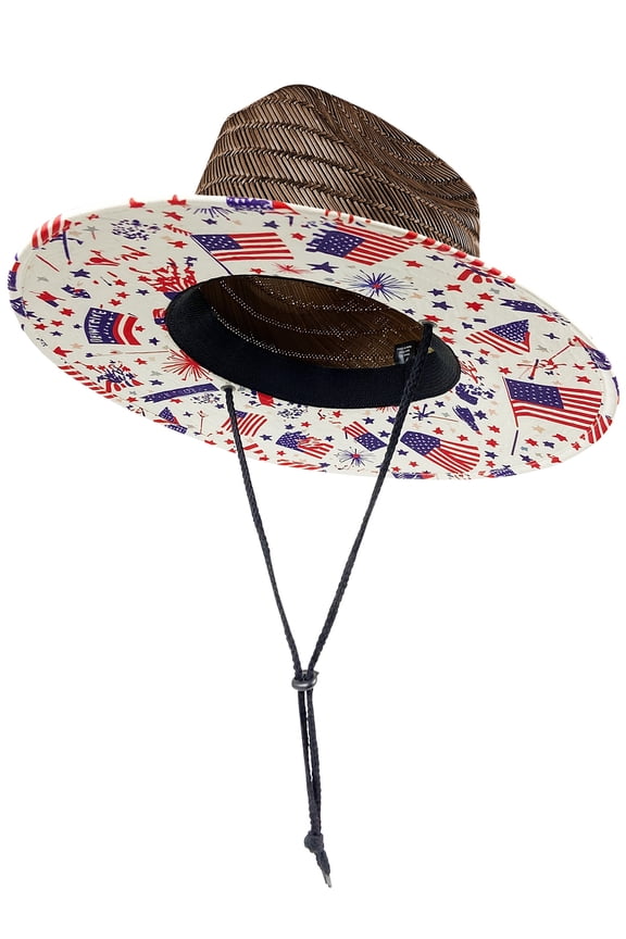 Kids Straw Sun Hat, Wide Brim Beach Hat with Chin Strap for Outdoor Protection, Unisex