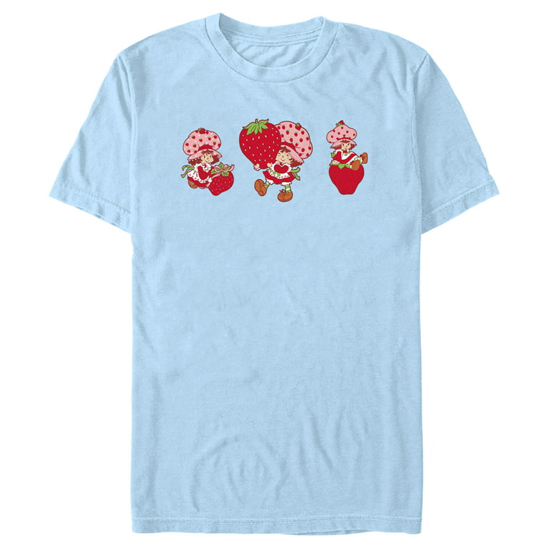 Men's Strawberry Shortcake Berry Poses Graphic Tee Light Blue