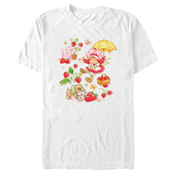 Men's Strawberry Shortcake Berry Umbrella  Graphic T-Shirt