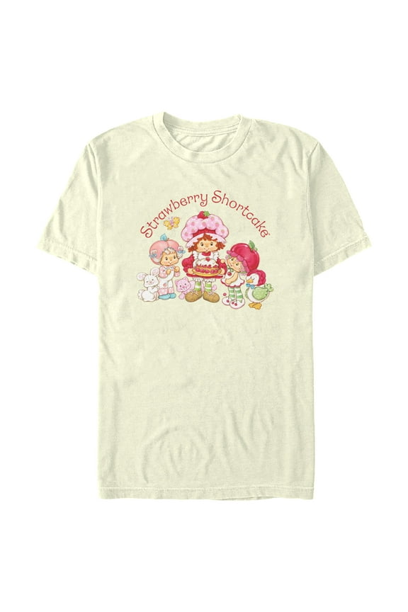 Men's Strawberry Shortcake Cake and Pets Graphic T-Shirt