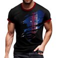 thumbnail image 1 of Men's Street Fashion Graphic Tee, Short Sleeve Casual Shirt with Vintage American Flag Design ,Dark Gray M, 1 of 5