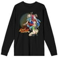 thumbnail image 1 of Men's Street Fighter Classic Video Game Chun Li & Cammy Black Long Sleeve Shirt-XS, 1 of 2