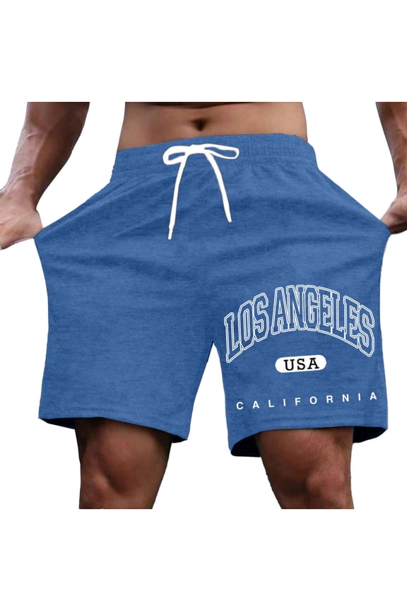 Men's Street Style Letter Print Casual Shorts Slight Stretch Polyester