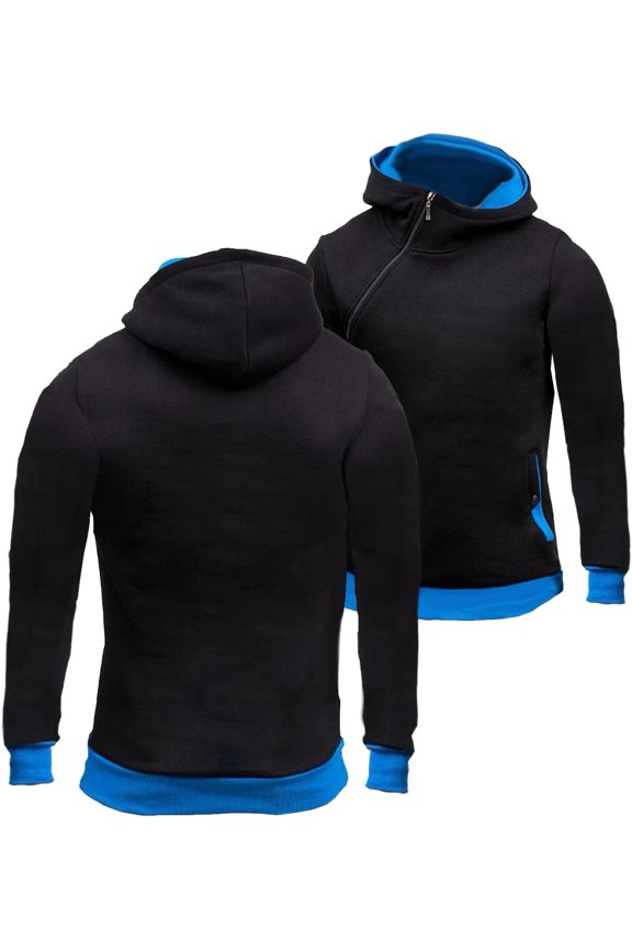 Men's Street Wear Spring Autumn Outwear Diagonal Zipper Hoody Sportstyle Jacket Long Sleeve Sweatshirt