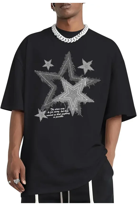 Men's Streetwear Casual Graphic Star Print T-Shirt
