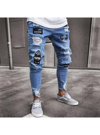 Biker patch denim clearance jeans