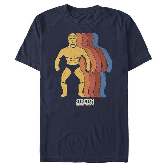 Men's Stretch Armstrong Colored Figures  Graphic Tee Navy Blue 2X Large