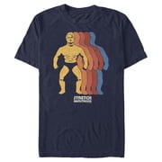 Mens Stretch Armstrong Colored Figures Graphic Tee Navy Blue X Large