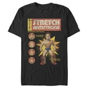 Mens Stretch Armstrong Vintage Ad Graphic Tee Black Large
