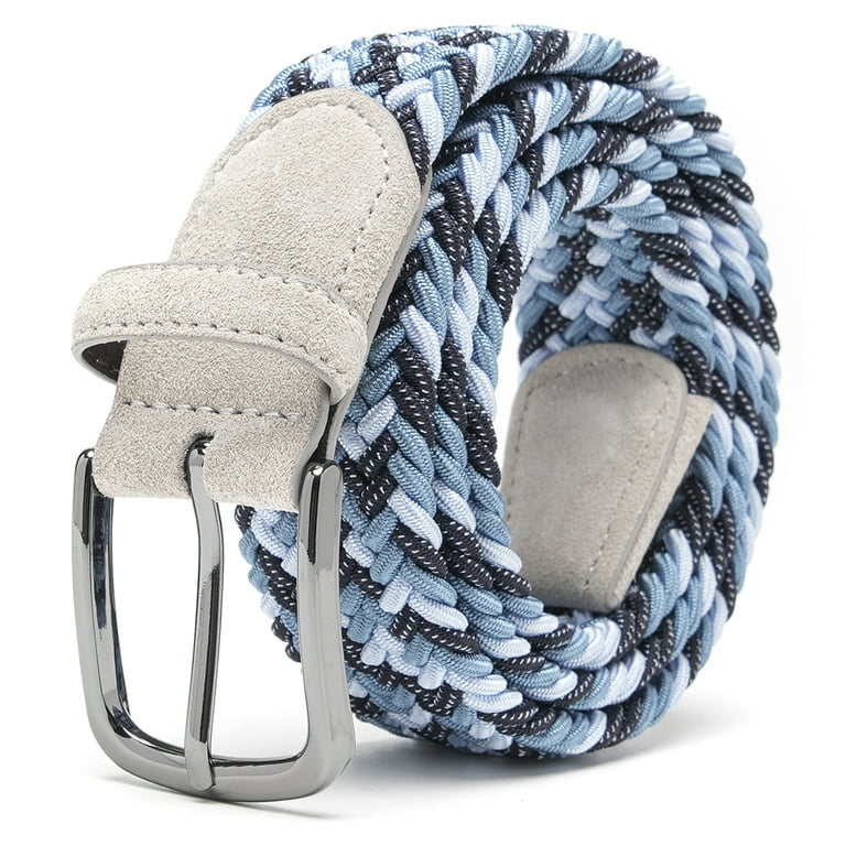 Braided Stretch Woven Fabric Belt for Jeans with Alloy Buckle Custom Wholesale Braided Stretch Elastic Woven Belt for Men  main image 4