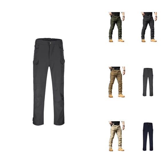 Men's Stretch Cargo Pants, Outdoor Softshell Trousers, Water Resistant Ripstop, Lightweight Durable, Slim Fit for Hiking Work Travel
