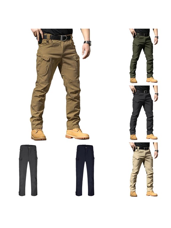 Men's Stretch Cargo Pants Slim Outdoor Workwear Trousers Softshell