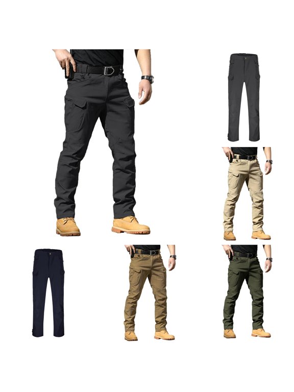 Men's Stretch Cargo Pants Softshell Outdoor Trousers Slim Fit Work Pants for Hiking Travel