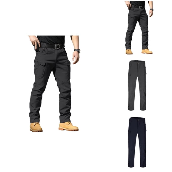 Men's Stretch Cargo Pants, Tactical Outdoor Work Hiking Trousers with Pockets, Lightweight Water Resistant Ripstop Slim Fit for Daily Wear, Travel, and Hiking