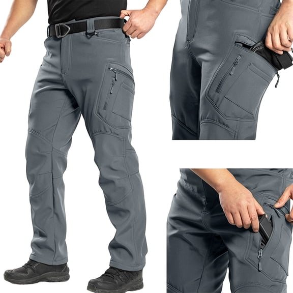 Men's Stretch Cargo Pants,Water Resistant Ripstop Pants,Lightweight Outdoor Work Hiking Pants with Pockets Gray XL