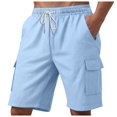 thumbnail image 1 of Men's Stretch Cargo Shorts Casual Drawstring Classic Relaxed Fit Summer Short with Multi Pockets Mens Beach Shorts Athletic Gym Basketball, 1 of 9
